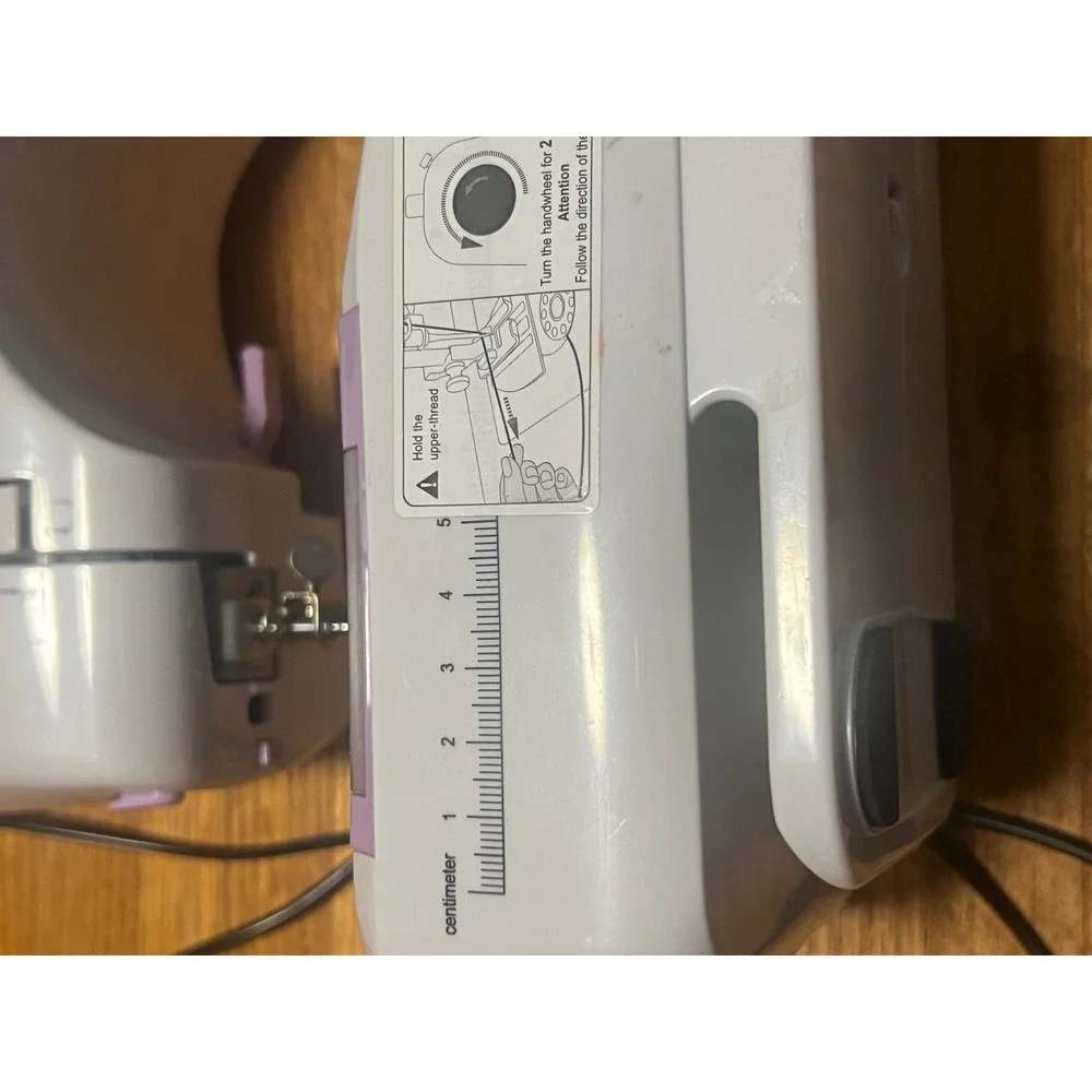 Portable Mini Sewing Machine 12 Built-in Stitches White Purple Beginner Crafting